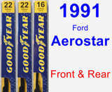 Front & Rear Wiper Blade Pack for 1991 Ford Aerostar - Premium