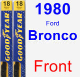 Front Wiper Blade Pack for 1980 Ford Bronco - Premium