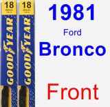 Front Wiper Blade Pack for 1981 Ford Bronco - Premium