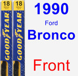 Front Wiper Blade Pack for 1990 Ford Bronco - Premium