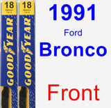 Front Wiper Blade Pack for 1991 Ford Bronco - Premium