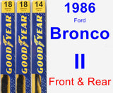 Front & Rear Wiper Blade Pack for 1986 Ford Bronco II - Premium