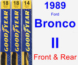 Front & Rear Wiper Blade Pack for 1989 Ford Bronco II - Premium