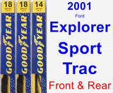 Front & Rear Wiper Blade Pack for 2001 Ford Explorer Sport Trac - Premium