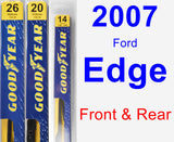 Front & Rear Wiper Blade Pack for 2007 Ford Edge - Premium