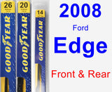 Front & Rear Wiper Blade Pack for 2008 Ford Edge - Premium