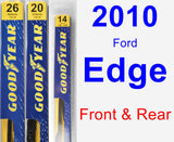 Front & Rear Wiper Blade Pack for 2010 Ford Edge - Premium