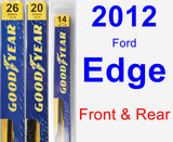 Front & Rear Wiper Blade Pack for 2012 Ford Edge - Premium