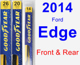 Front & Rear Wiper Blade Pack for 2014 Ford Edge - Premium
