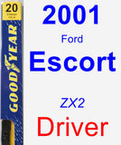 Driver Wiper Blade for 2001 Ford Escort - Premium