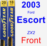 Front Wiper Blade Pack for 2003 Ford Escort - Premium
