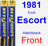 Front Wiper Blade Pack for 1981 Ford Escort - Premium