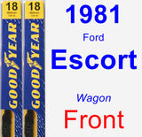 Front Wiper Blade Pack for 1981 Ford Escort - Premium