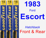 Front & Rear Wiper Blade Pack for 1983 Ford Escort - Premium