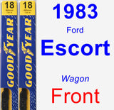 Front Wiper Blade Pack for 1983 Ford Escort - Premium