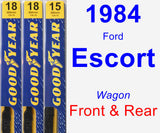Front & Rear Wiper Blade Pack for 1984 Ford Escort - Premium