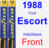 Front Wiper Blade Pack for 1988 Ford Escort - Premium