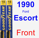 Front Wiper Blade Pack for 1990 Ford Escort - Premium