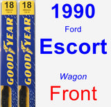 Front Wiper Blade Pack for 1990 Ford Escort - Premium