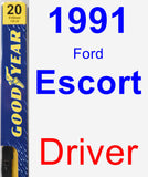 Driver Wiper Blade for 1991 Ford Escort - Premium