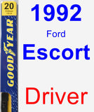 Driver Wiper Blade for 1992 Ford Escort - Premium