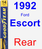 Rear Wiper Blade for 1992 Ford Escort - Premium