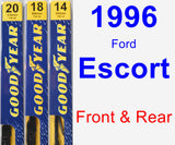 Front & Rear Wiper Blade Pack for 1996 Ford Escort - Premium