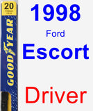 Driver Wiper Blade for 1998 Ford Escort - Premium