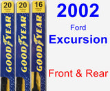 Front & Rear Wiper Blade Pack for 2002 Ford Excursion - Premium