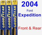 Front & Rear Wiper Blade Pack for 2004 Ford Expedition - Premium