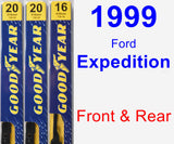 Front & Rear Wiper Blade Pack for 1999 Ford Expedition - Premium