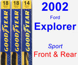 Front & Rear Wiper Blade Pack for 2002 Ford Explorer - Premium