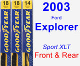 Front & Rear Wiper Blade Pack for 2003 Ford Explorer - Premium