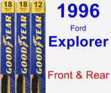 Front & Rear Wiper Blade Pack for 1996 Ford Explorer - Premium