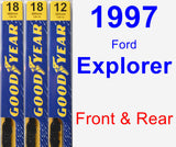 Front & Rear Wiper Blade Pack for 1997 Ford Explorer - Premium
