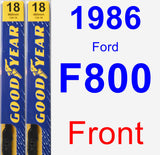 Front Wiper Blade Pack for 1986 Ford F800 - Premium