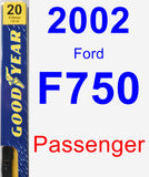 Passenger Wiper Blade for 2002 Ford F750 - Premium