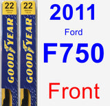 Front Wiper Blade Pack for 2011 Ford F750 - Premium