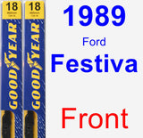 Front Wiper Blade Pack for 1989 Ford Festiva - Premium