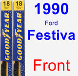 Front Wiper Blade Pack for 1990 Ford Festiva - Premium