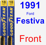 Front Wiper Blade Pack for 1991 Ford Festiva - Premium