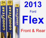 Front & Rear Wiper Blade Pack for 2013 Ford Flex - Premium