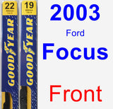 Front Wiper Blade Pack for 2003 Ford Focus - Premium