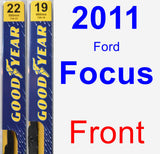 Front Wiper Blade Pack for 2011 Ford Focus - Premium