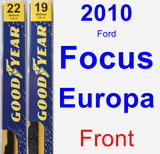 Front Wiper Blade Pack for 2010 Ford Focus Europa - Premium