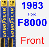 Front Wiper Blade Pack for 1983 Ford F8000 - Premium