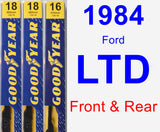 Front & Rear Wiper Blade Pack for 1984 Ford LTD - Premium