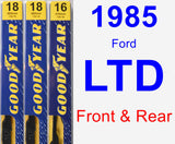 Front & Rear Wiper Blade Pack for 1985 Ford LTD - Premium