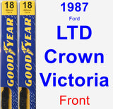 Front Wiper Blade Pack for 1987 Ford LTD Crown Victoria - Premium