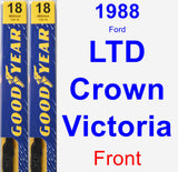 Front Wiper Blade Pack for 1988 Ford LTD Crown Victoria - Premium